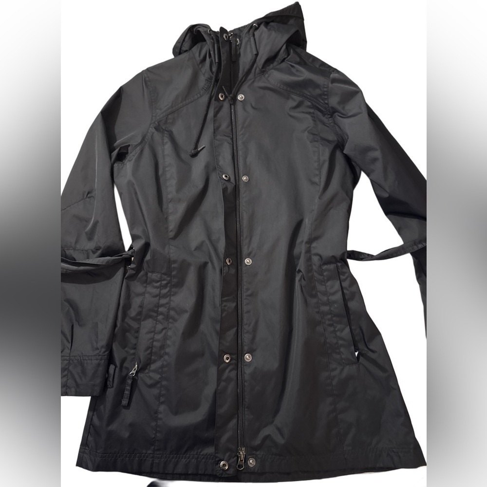 Columbia Omni Shield Women’s Fullzip Black Hooded Belted Technical Jacket Size M - Picture 2 of 11